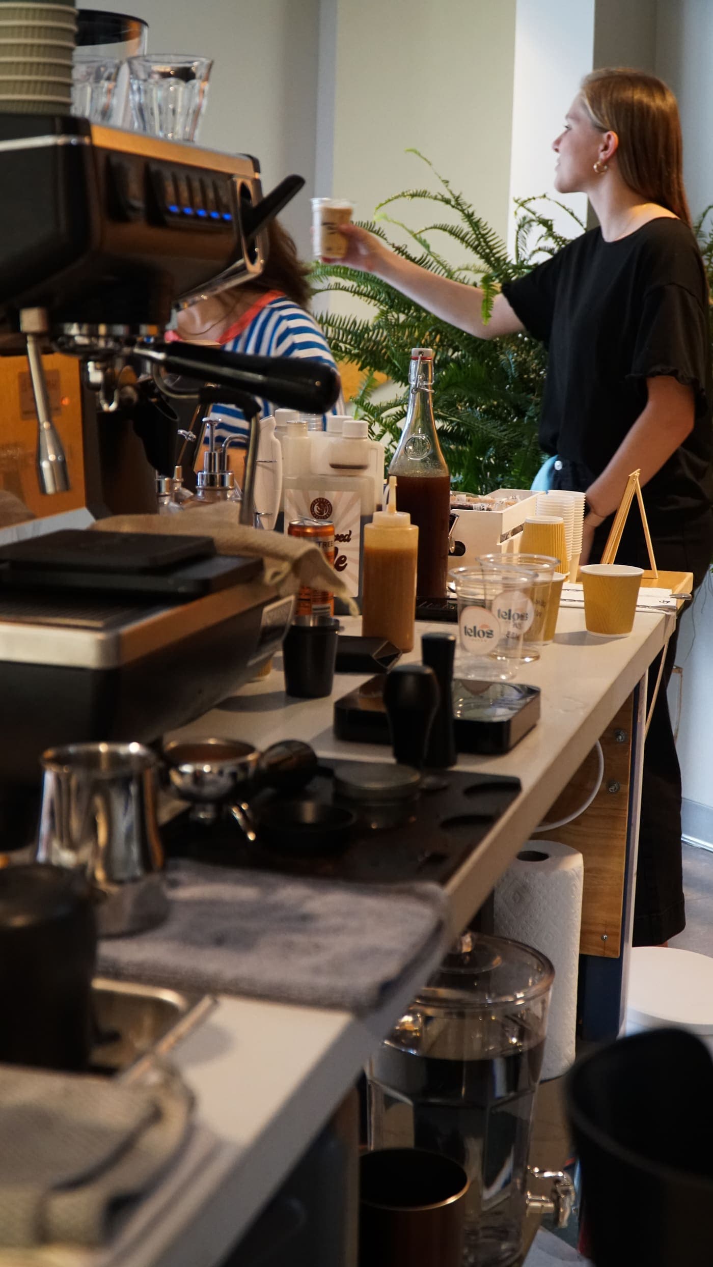 The view from behind the bar during service